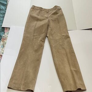 Ann Taylor Women's Tan 100% Leather Trousers size 2